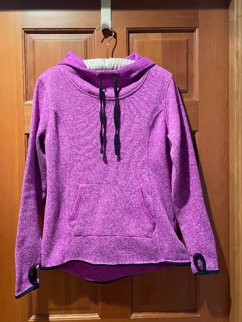 Women’s DANSKIN NOW Medium Bright Magenta Heathered Knit Cowlick Pullover Sweate